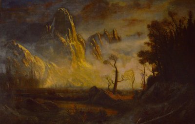 Prima neve nella Valle di Yosemite, Roccia del Sentinella da Albert Bierstadt